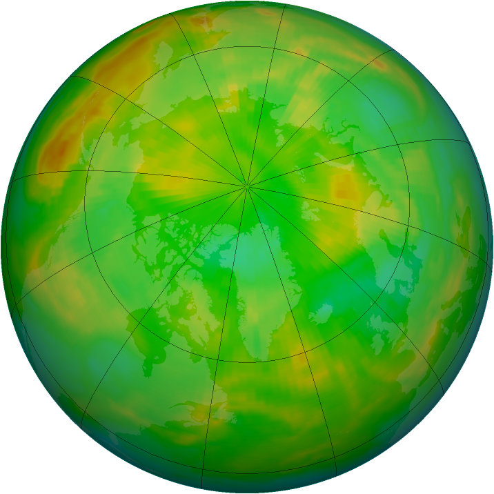 Arctic ozone map for 20 June 1983